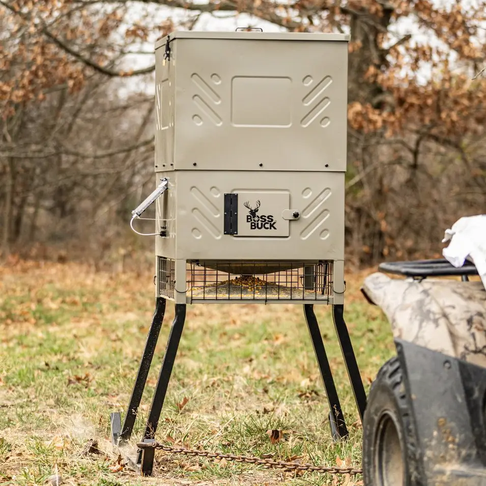 Boss Buck 600 lb Stand & Fill Automatic Sled Feeder with Timer & Solar Panel - Image 4