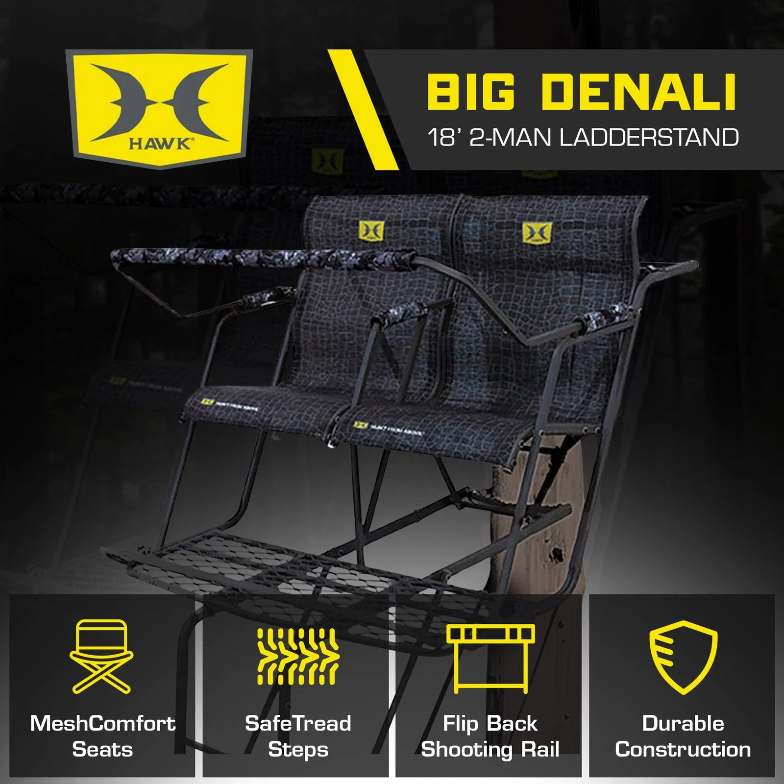 Hawk 18’ Big Denali 2-Man Ladder Treestand - Image 3