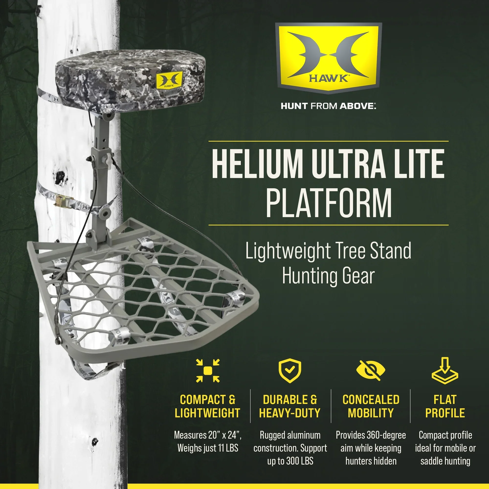 Hawk Helium Ultra Lite Hang-On Treestand - 11 lbs - Image 7