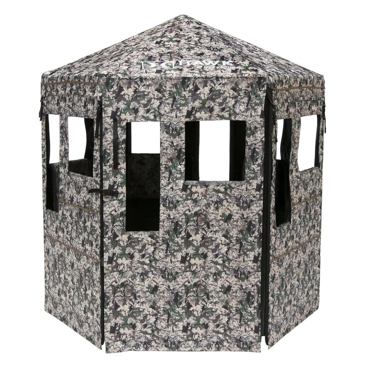 Hawk Warrior Soft Sided Hunting Blind - Chaos Camo - 72” L x 78” H - Image 3