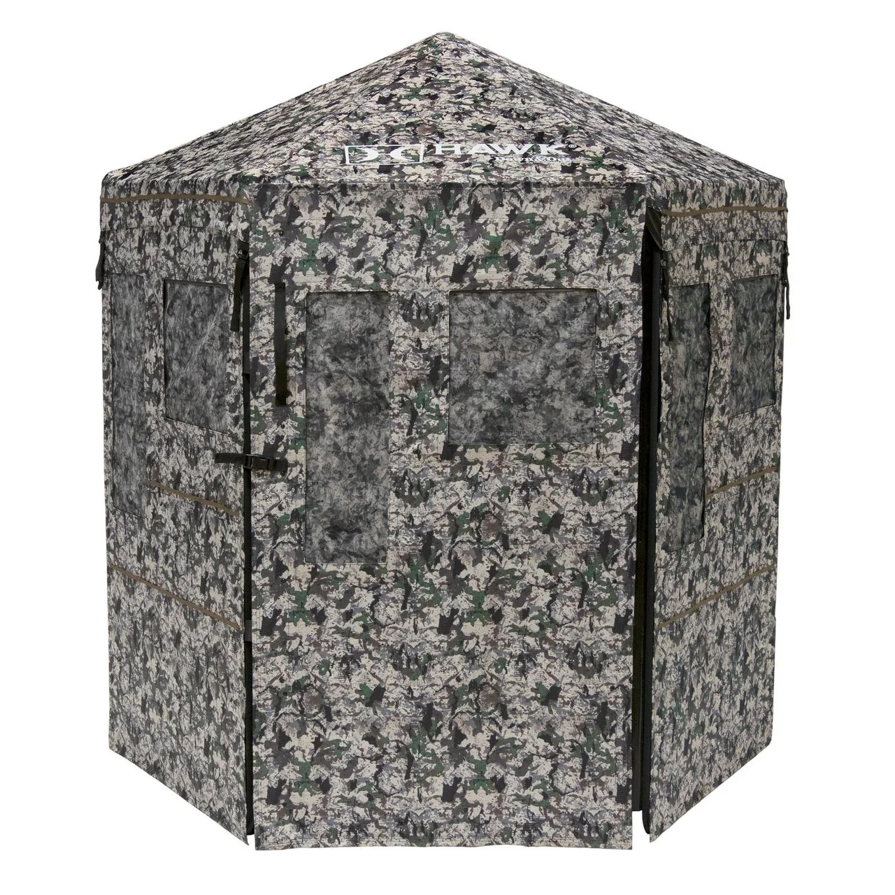 Hawk Warrior Soft Sided Hunting Blind - Chaos Camo - 72” L x 78” H - Image 4