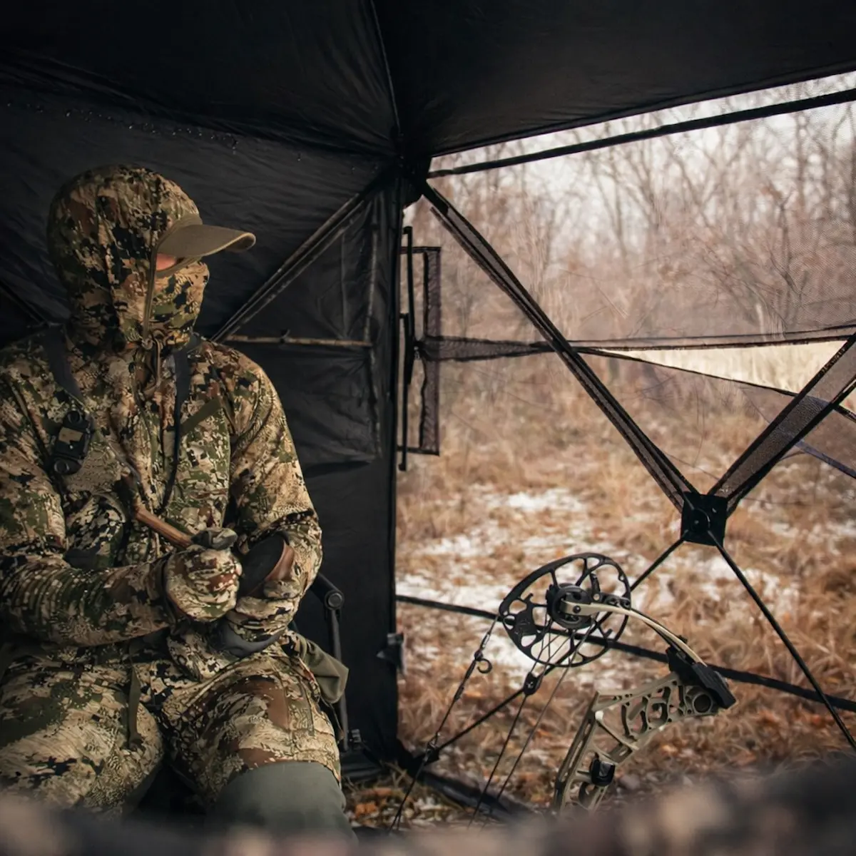 Muddy Prevue 3-Man See-Thru Ground Blind - Epic Camo - Image 2