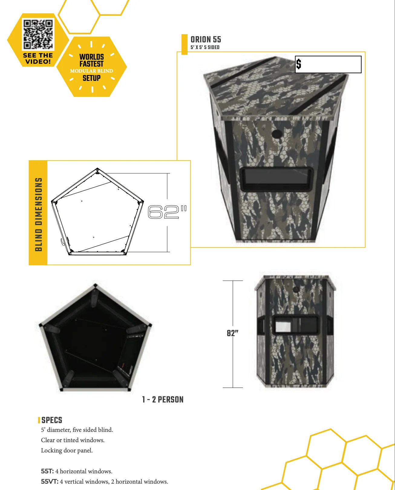 Orion Hunting 6' x 6' Premium Deer Hunting Blind - Image 28