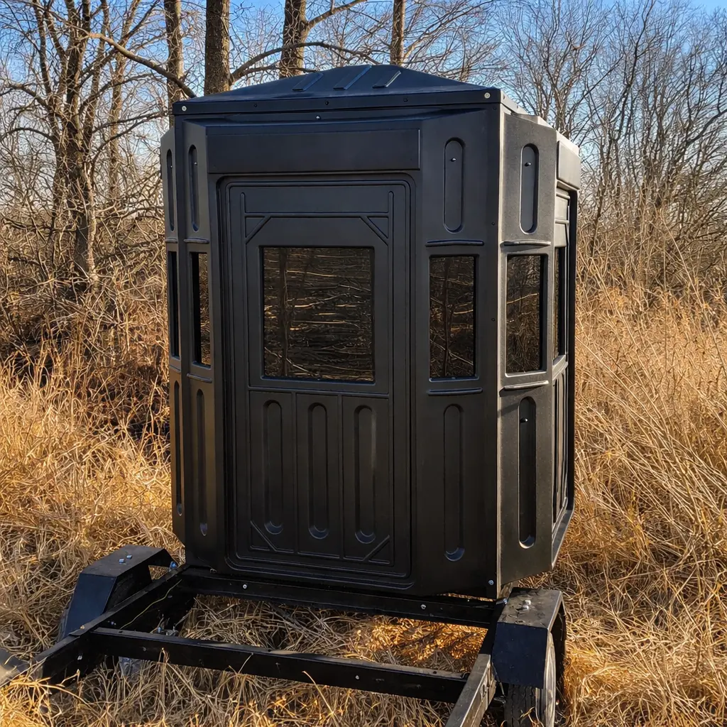Plastics Unlimited 5' x 5' Hunting Blind w/ Bow Windows - Image 3