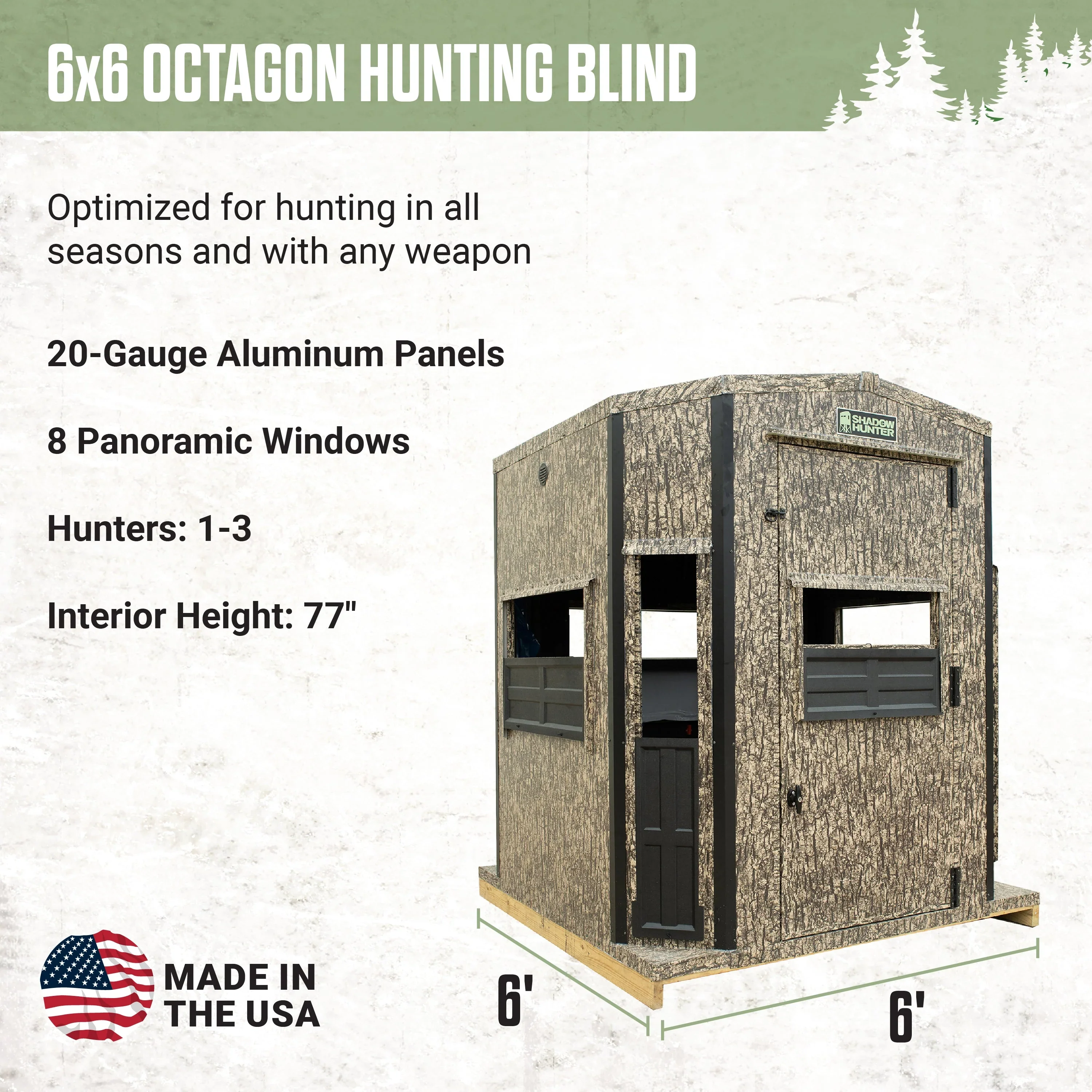 Shadow Hunter Marksman 6' x 6' Insulated Deer Hunting Blind - Image 2