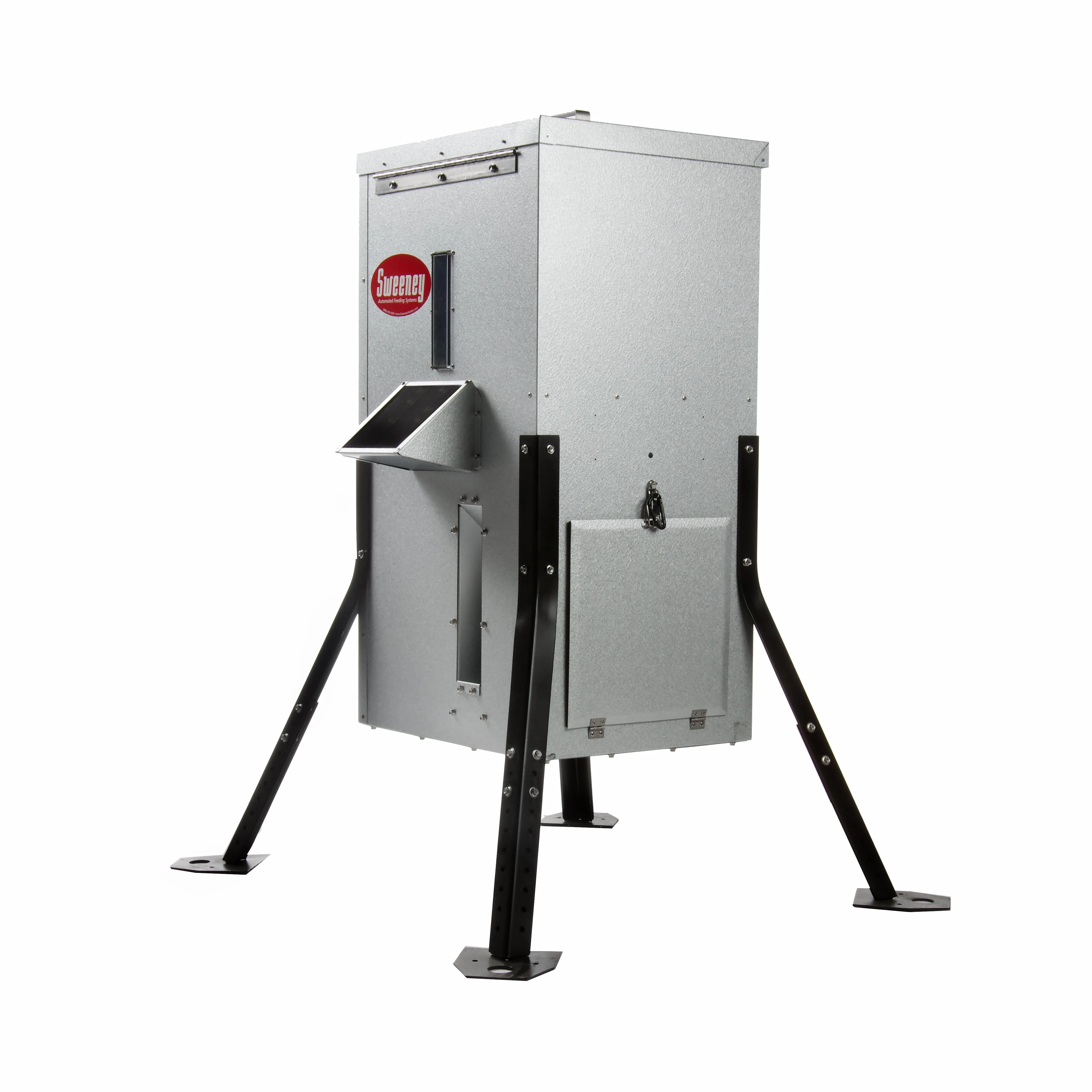 Sweeney Feeders 125 lb. Directional Fish Feeder, Silver with Angled Legs - Solar INCLUDED - Image 7