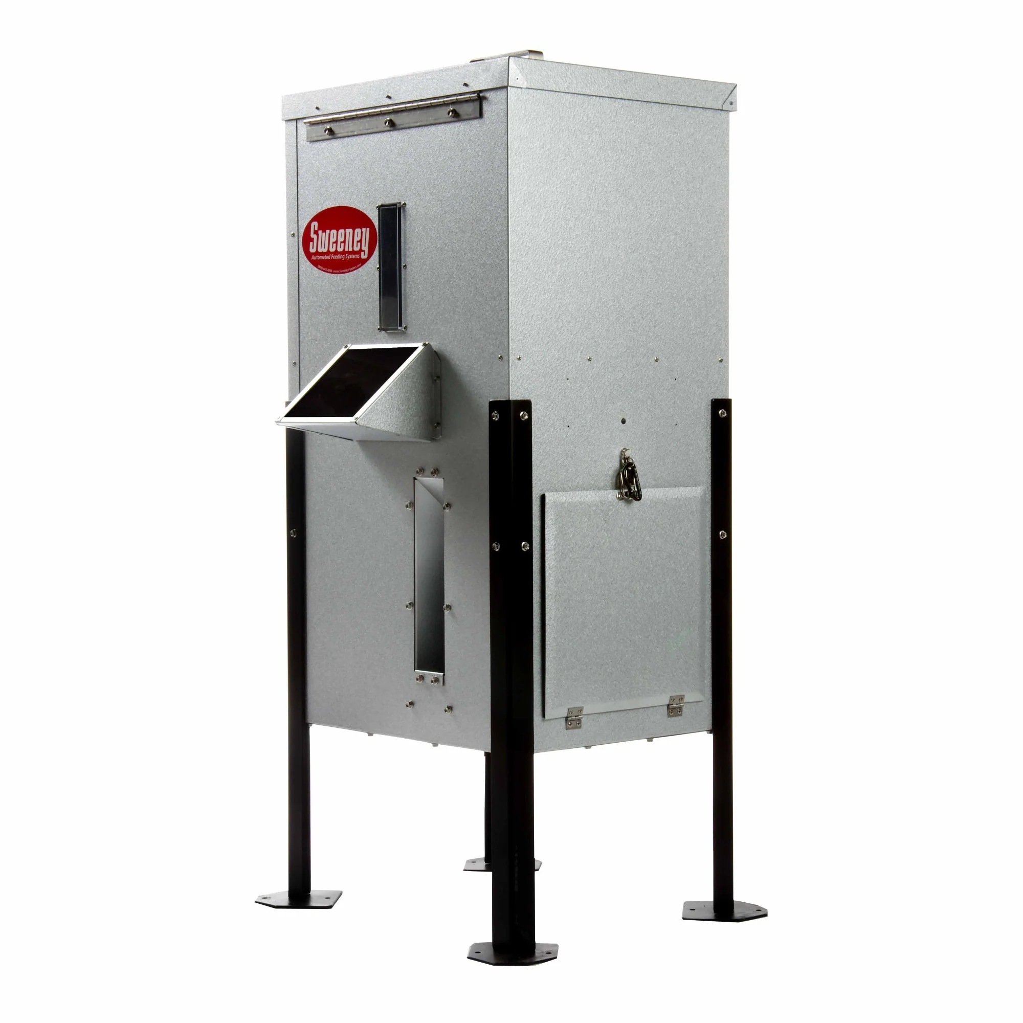 Sweeney Feeders 125 lb. Directional Fish Feeder, Silver with Dock Legs - Solar INCLUDED - Image 7