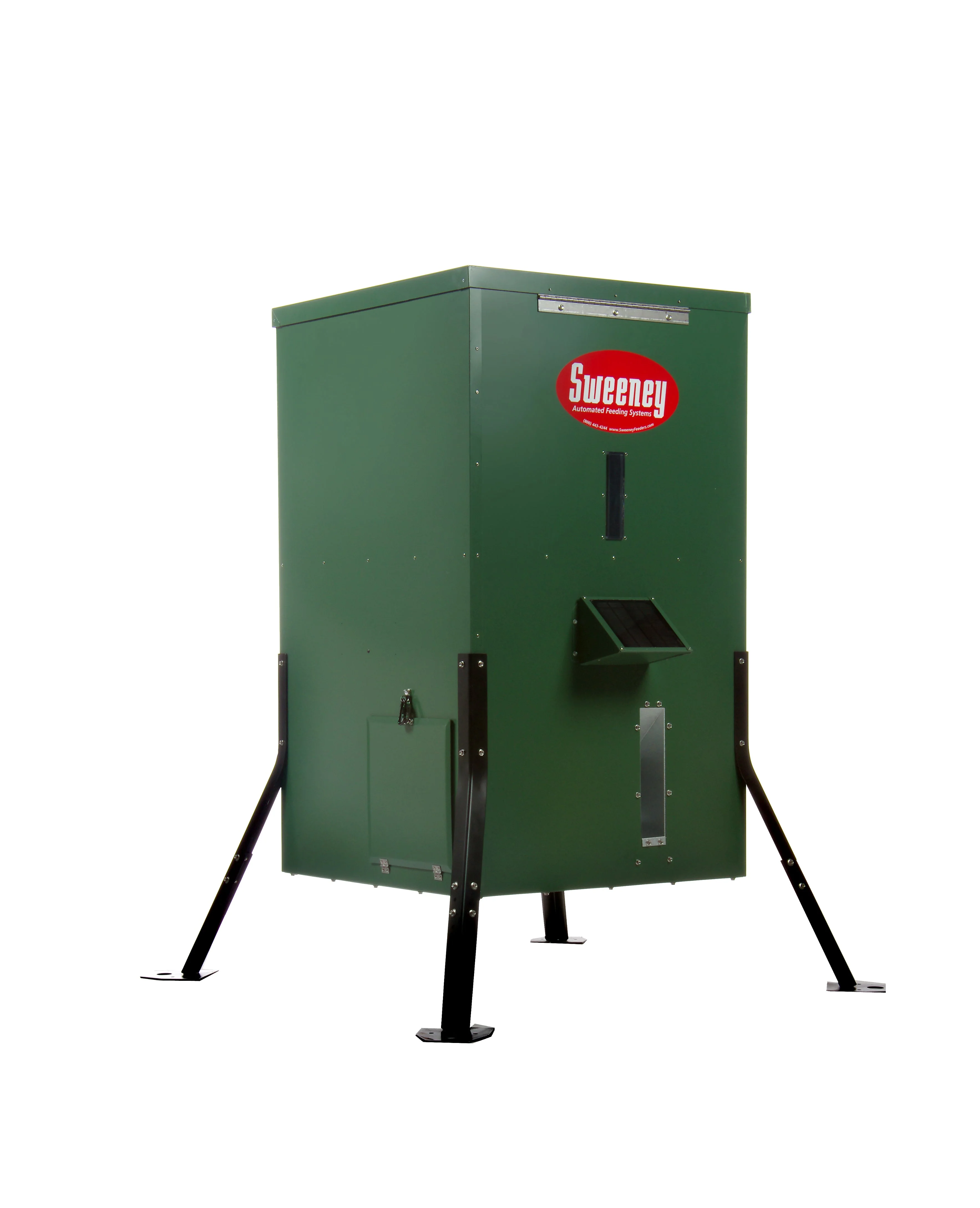 Sweeney Feeders Directional Fish Feeder 425 lb. | Green with Dock Legs - Image 3