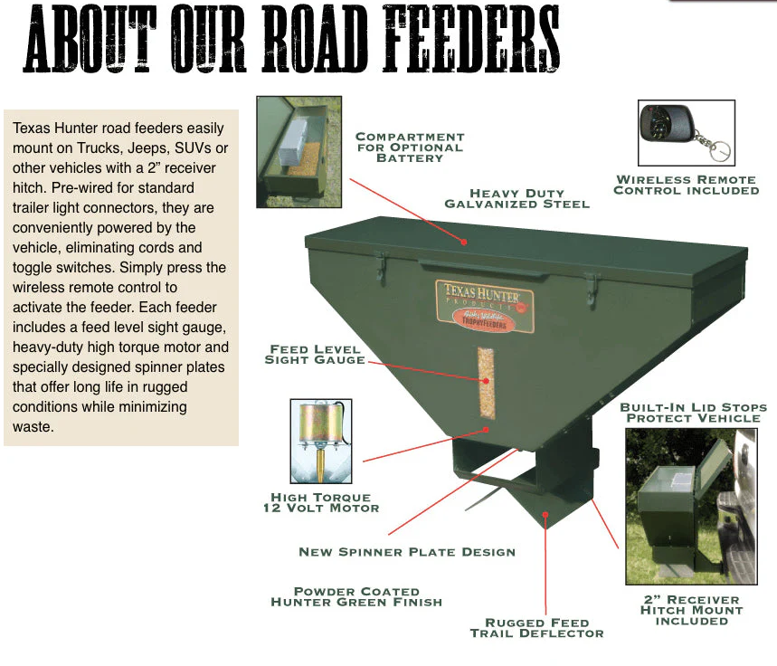 Texas Hunter 100 lb Road Deer Feeder with Wireless Remote Control - Image 6