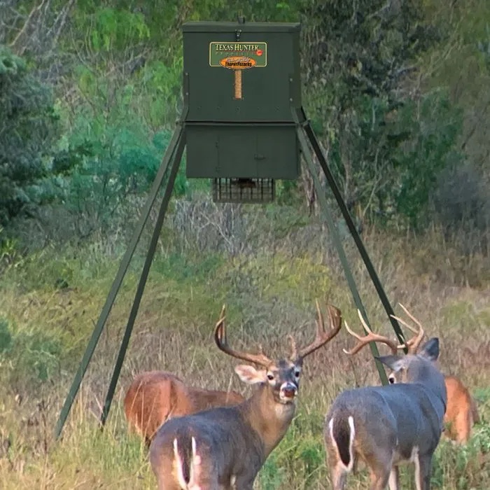Texas Hunter 300 lb. Trophy Deer Corn Feeder with 8 Foot Legs - Image 7