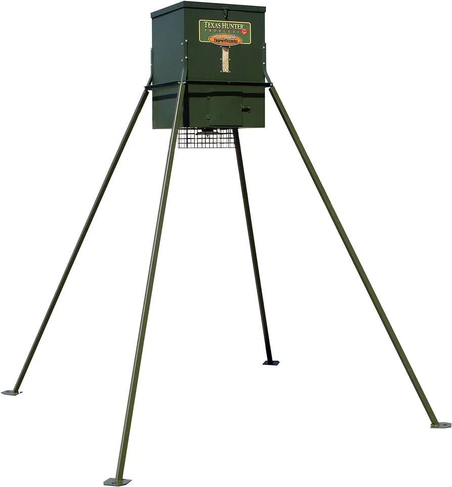 Texas Hunter Trophy Deer Corn Feeder with 8' Legs, 650 lb Capacity