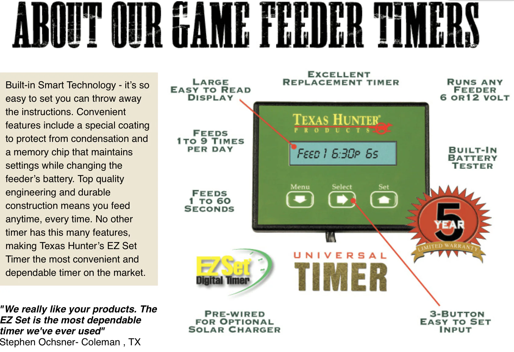 Texas Hunter EZ Set Universal Wildlife Timer - Image 4