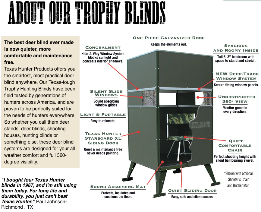 Texas Hunter Trophy Deer Blind Single 4' x 4' with 4' Tower - Image 4