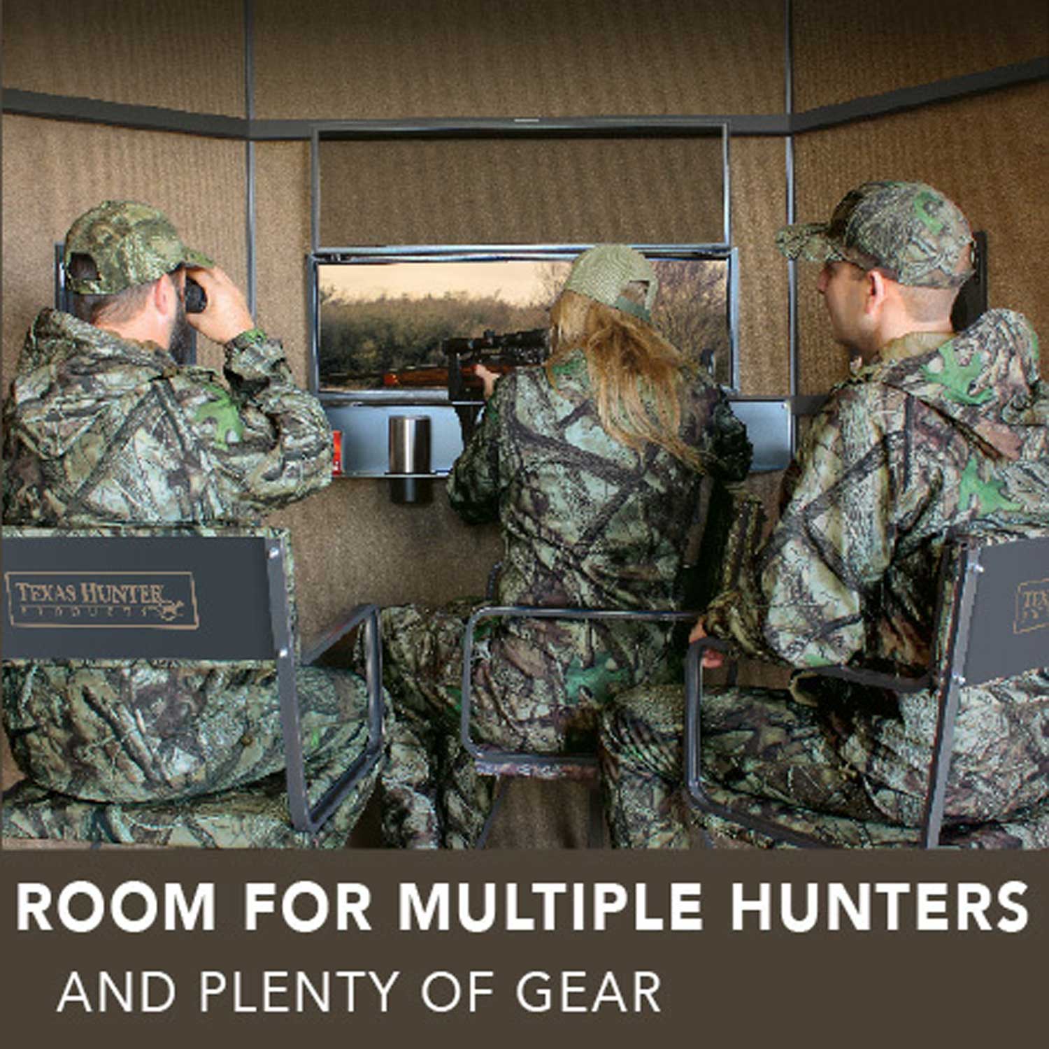Texas Hunter 5' x 7' Wrangler Camo Hunting Blind with Combo Bow/Rifle Windows, 8' Tower & Stairs - Image 4