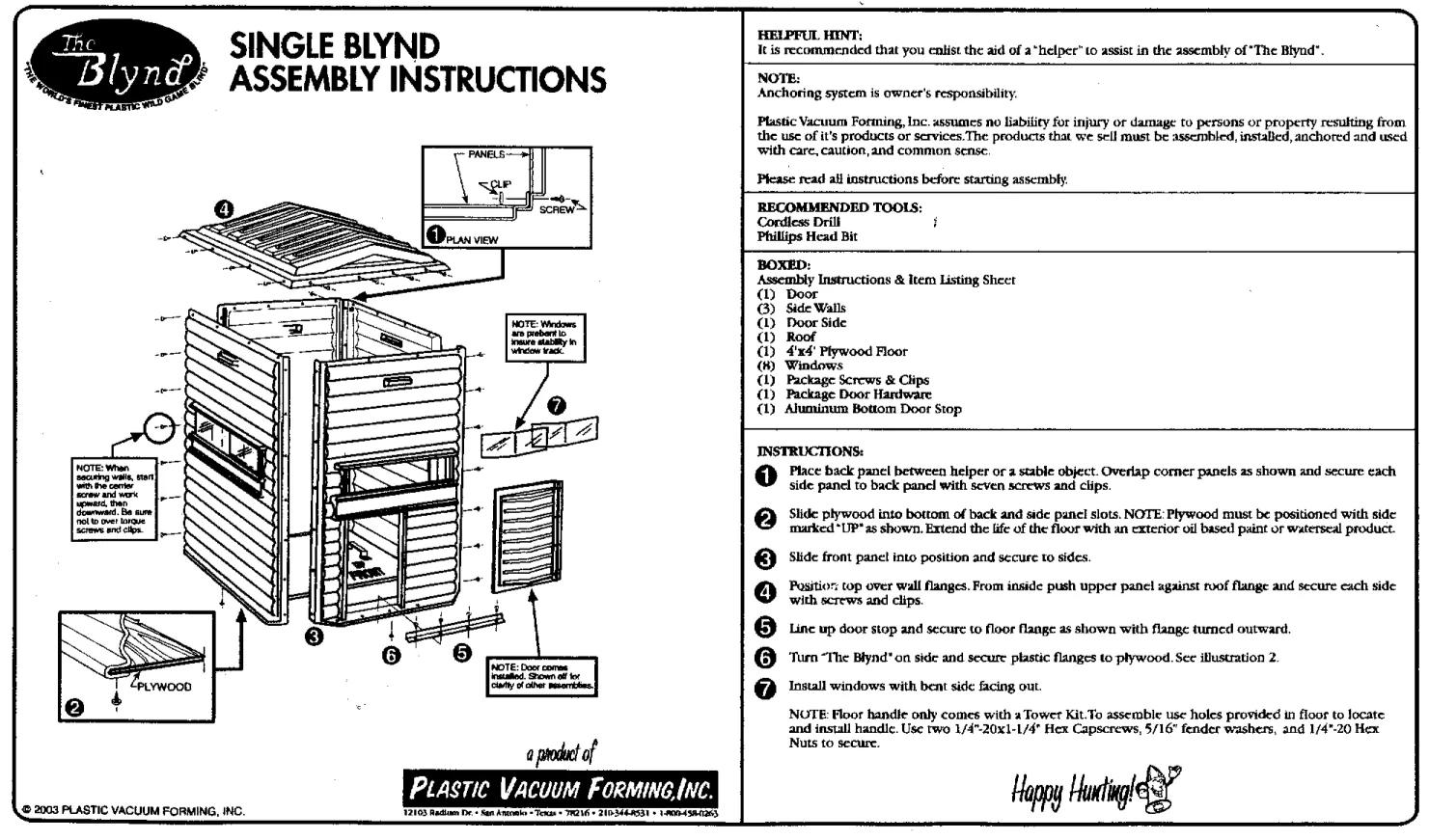 The Blynd 4'x4' Hunting Blind with Half Door - Image 6