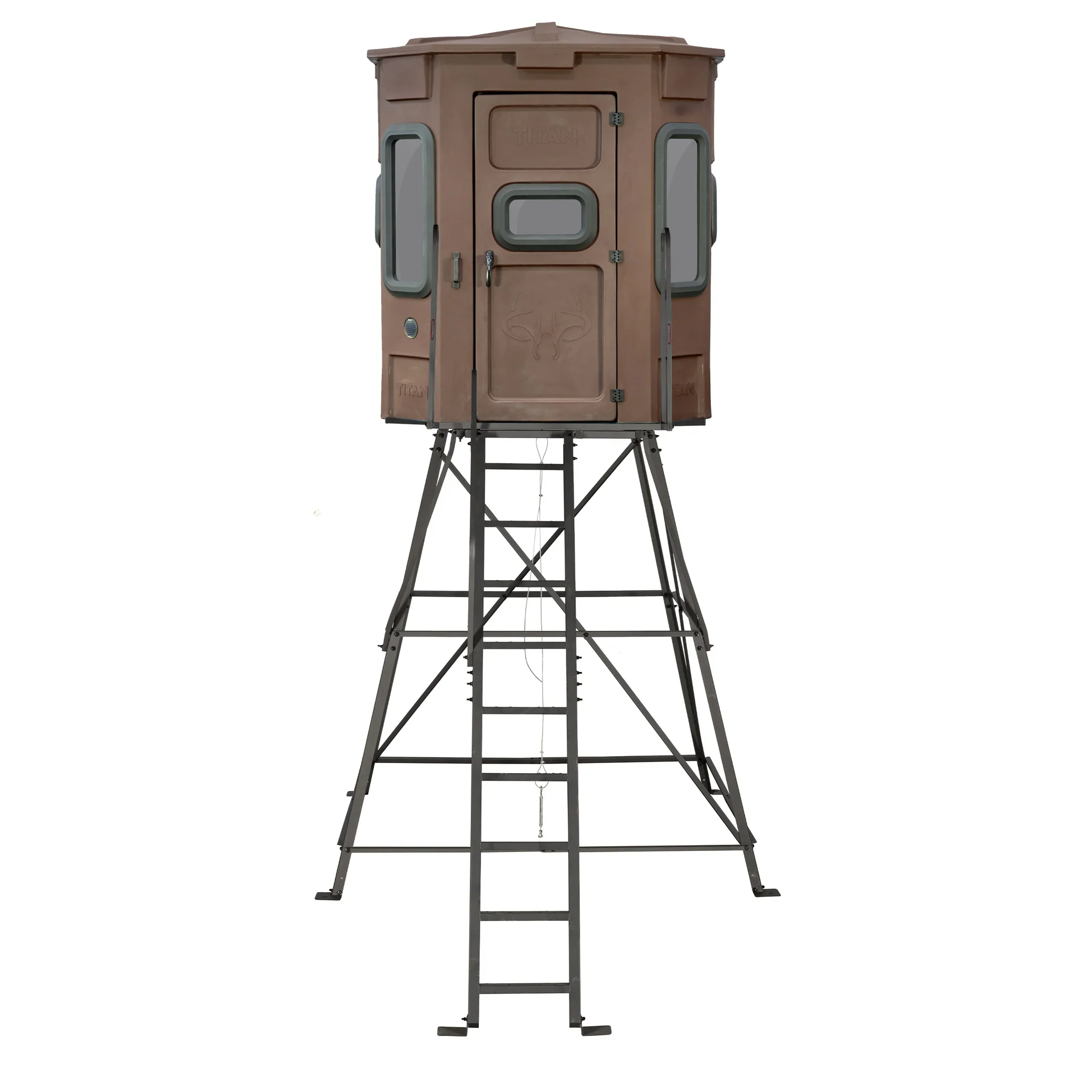 Titan Hunting Blinds - Pro Bow & Rifle Combo Blind - Brown w/ 8ft Tower